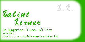 balint kirner business card